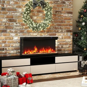 36-inch Electric Fireplace Insert - Wall-Mounted and Freestanding